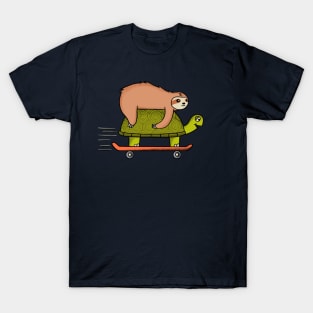 Sloth and turtle skateboard T-Shirt